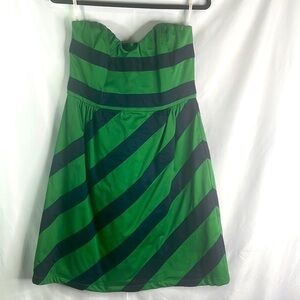 NWT Julie Brown Celine navy/green strapless cotton dress